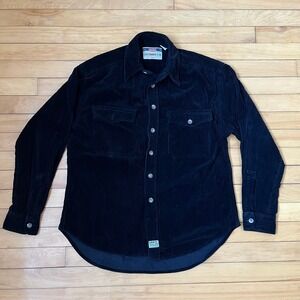 Levis Mens Black Corduroy Button Down Shirt Long Sleeve Workwear Size M